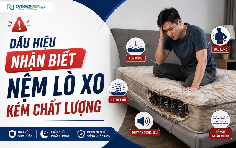 Có thể nhận biết nệm lò xo kém chất lượng qua những dấu hiệu đơn giản