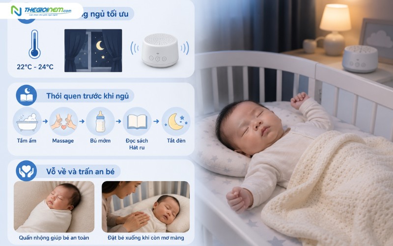 Giải pháp giúp bé ngủ sâu giấc hiệu quả