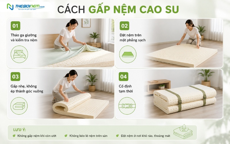 Cách gấp nệm cao su đảm bảo độ bền