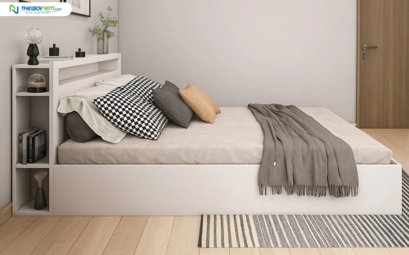 Giường ngủ hộp kết hợp kệ đầu giường Tatana MDF046