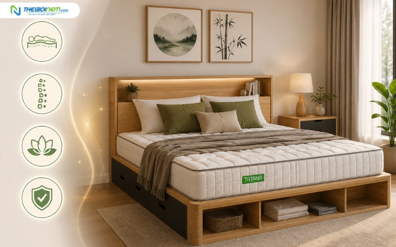 Vai trò của nệm và phụ kiện trong việc hỗ trợ hướng giường ngủ
