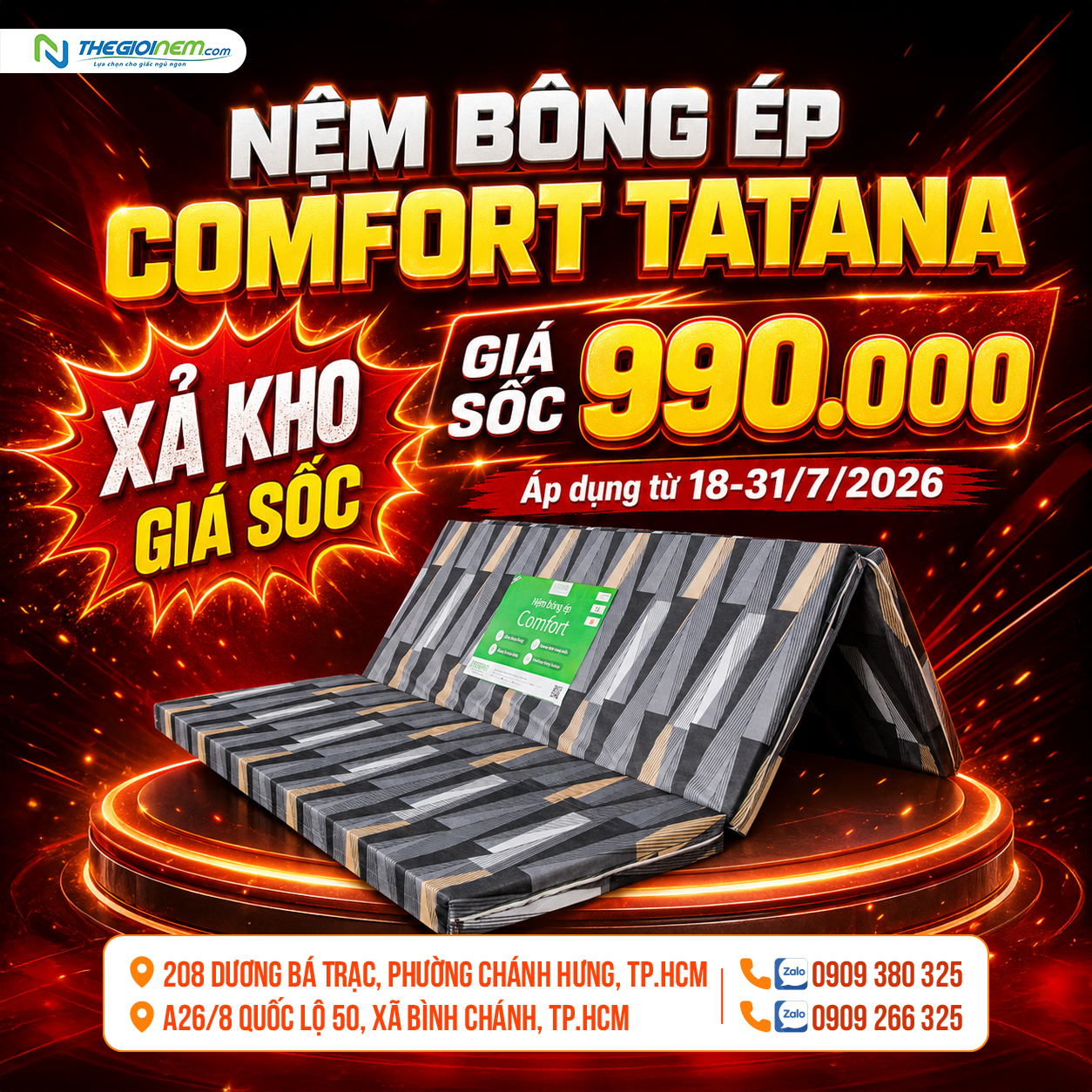 nệm bông ép 990k