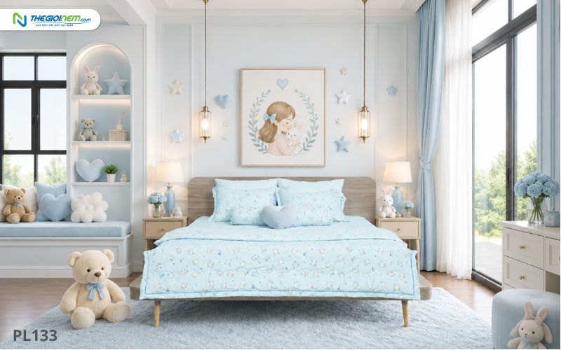 Top 5+ mẫu chăn ga cho bé gái đẹp, giá rẻ (4)