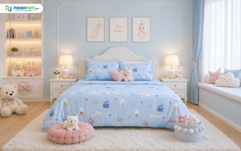Top 5+ mẫu chăn ga cho bé gái đẹp, giá rẻ (5)
