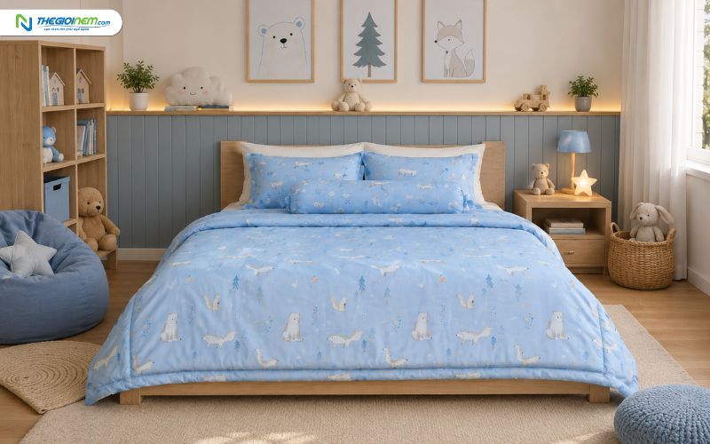 Top 5+ mẫu chăn ga cho bé trai cute, giá rẻ 4