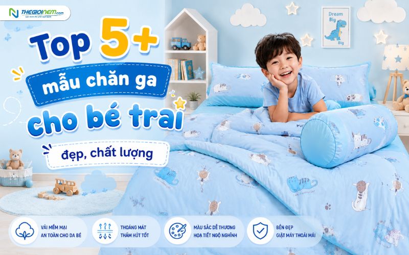 Top 5+ mẫu chăn ga cho bé trai cute, giá rẻ 1