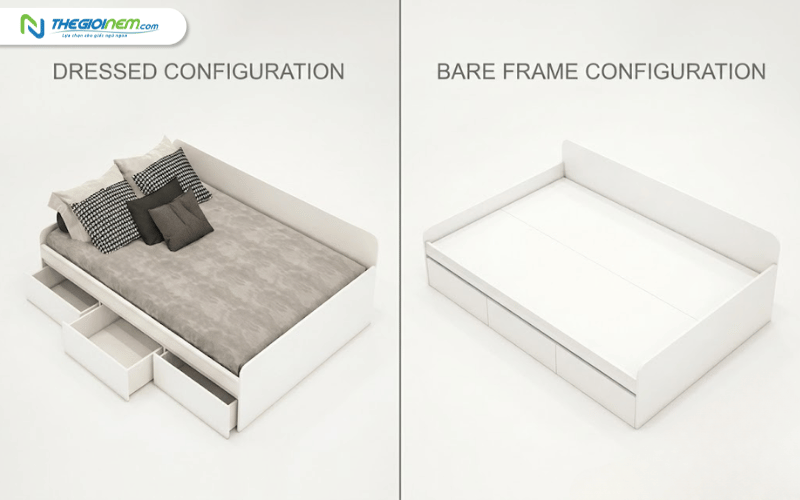 Giường ngủ gỗ MDF 3 hộc kéo Tatana MDF055