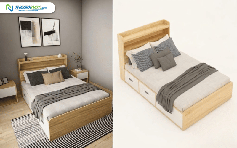 Giường ngủ ngăn kéo Tatana MDF054