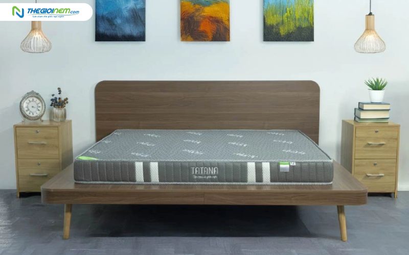 Nệm cao su tổng hợp vải gấm lạnh thẳng TATANA có độ dày lý tưởng