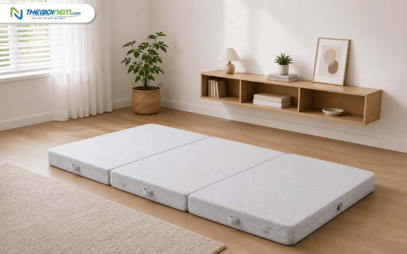 Nệm gấp 3 thiết kế tiện lợi