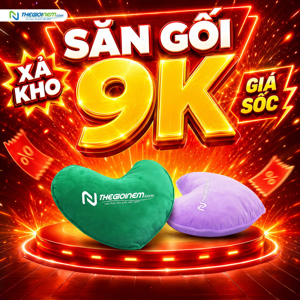 Check in mua gối tim chi 9k