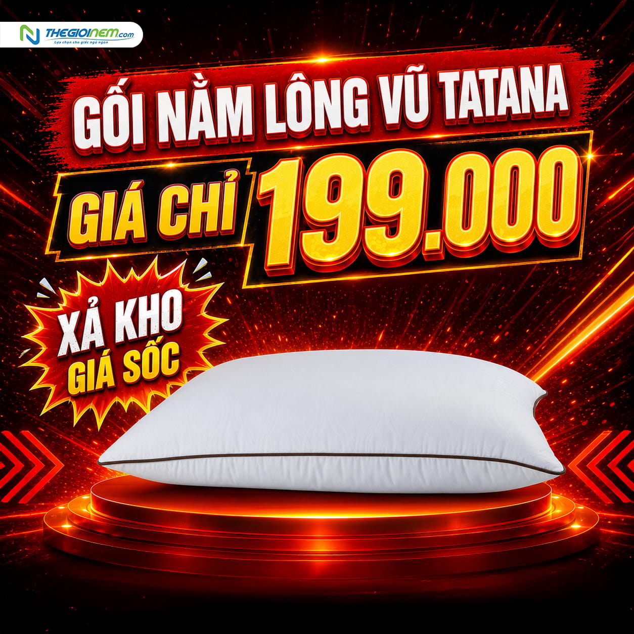 Gối nằm lông vũ Tatana GIẢM CÒN 199k