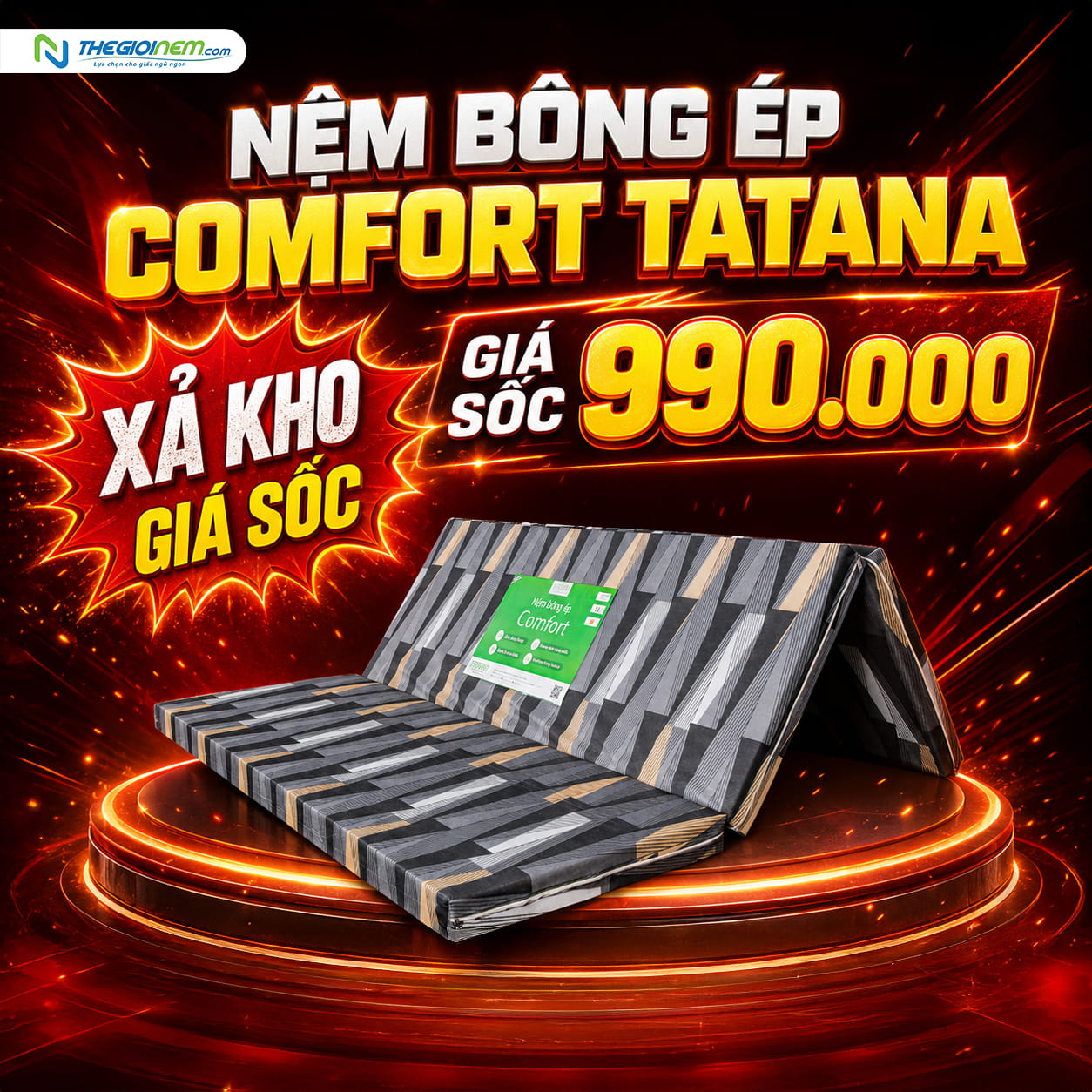 Nệm bông ép Tatana Comfort ĐỒNG GIÁ 990k