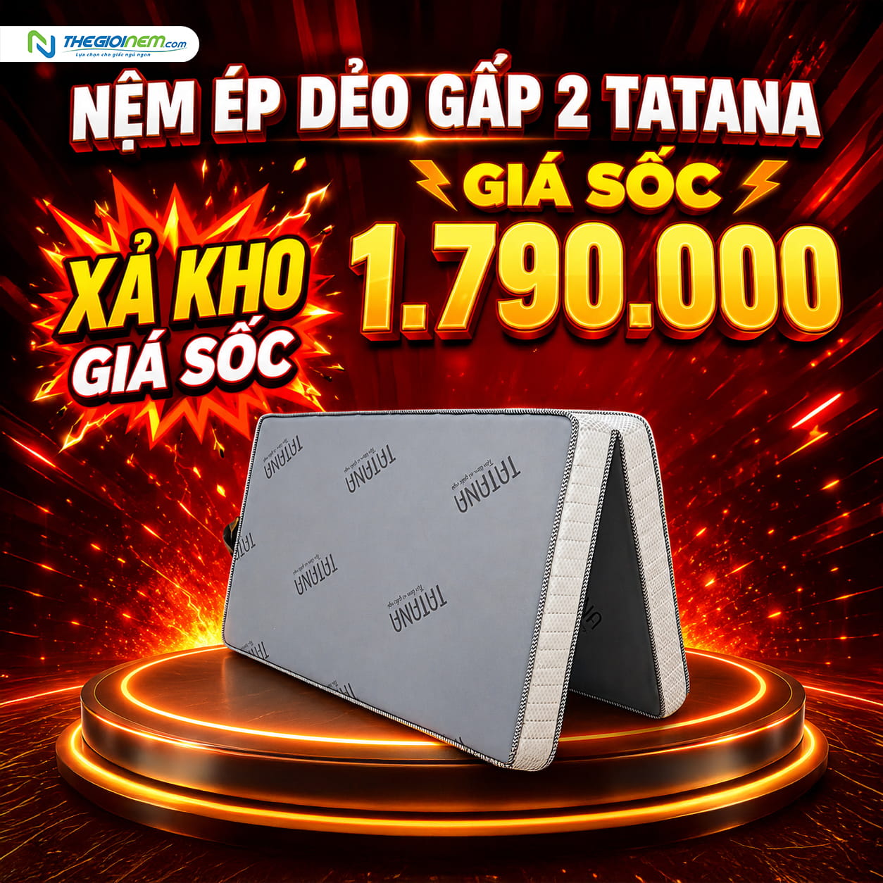 Nệm ép dẻo Tatana ĐỒNG GIÁ 1790k
