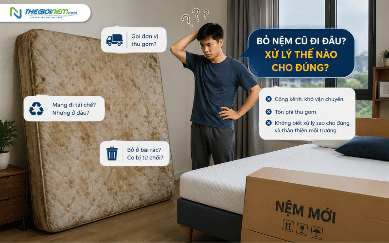 Khó khăn khi xử lý nệm cũ