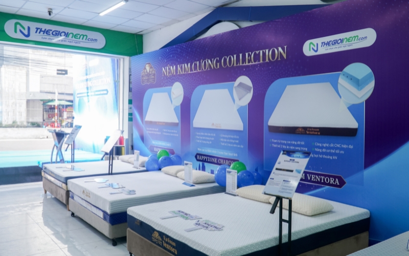 Thế Giới Nệm - địa chỉ phân phối nệm cao su Kim Cương chính hãng, nhiều dòng độc quyền