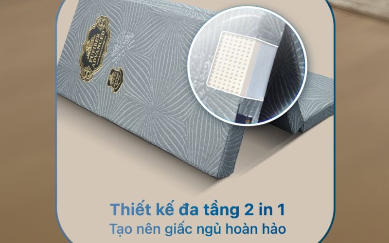 Nệm cao su bông Kim Cương thiết kế gấp 3