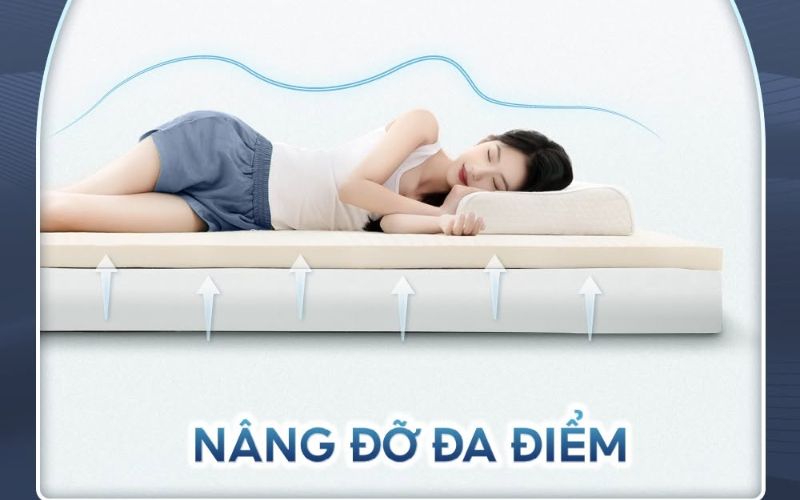Nệm có thiết kế thoáng khí, nâng đỡ tốt