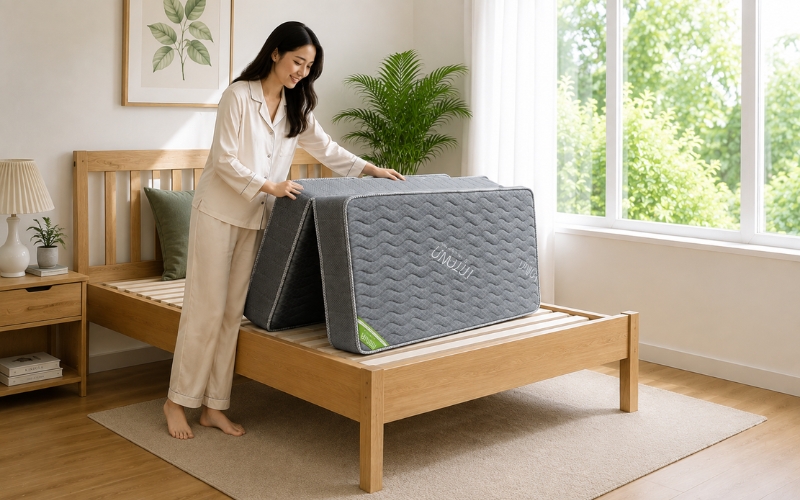 Nệm cao su tổng hợp gấp 1m2