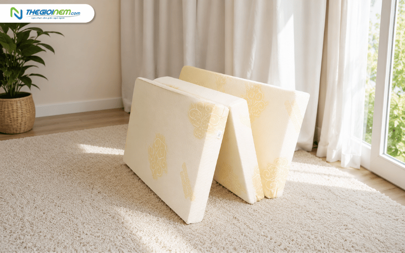 Nệm cao su thiên nhiên Đồng Phú gấp 3 1m8x2m