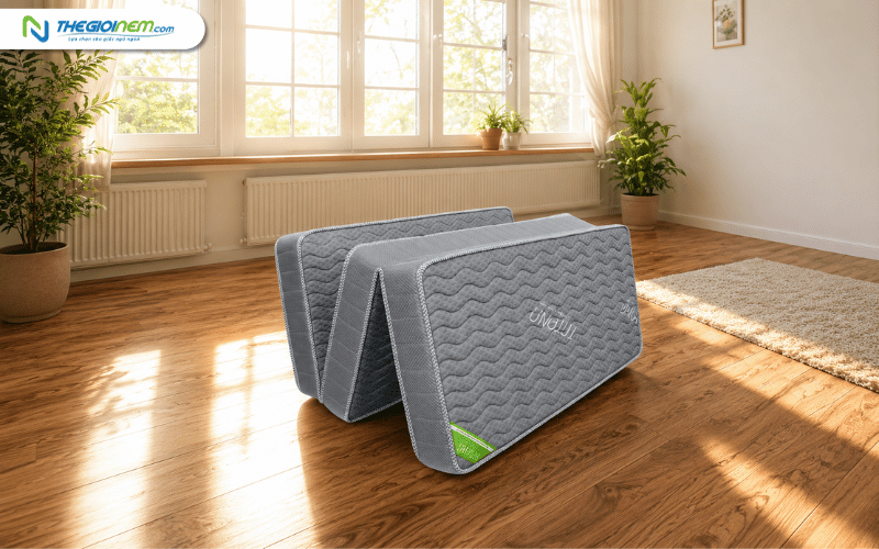 Nệm cao su tổng hợp vải gấm lạnh gấp 3 TATANA