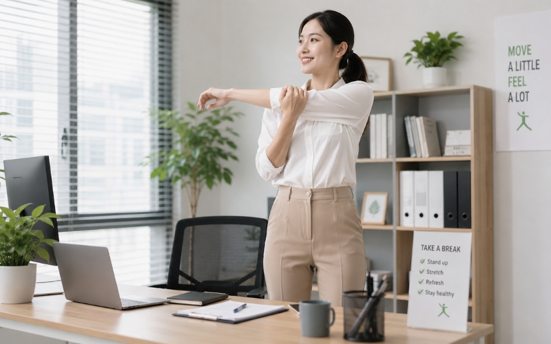 Vận động nhẹ nhàng để thoát khỏi cơn buồn ngủ