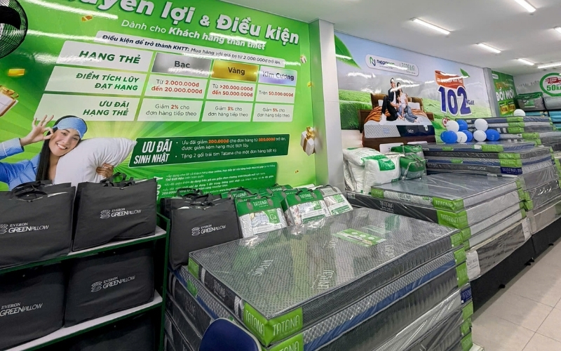 Cửa hàng Thế Giới Nệm phân phối nhiều sản phẩm nệm giá rẻ dưới 5 triệu
