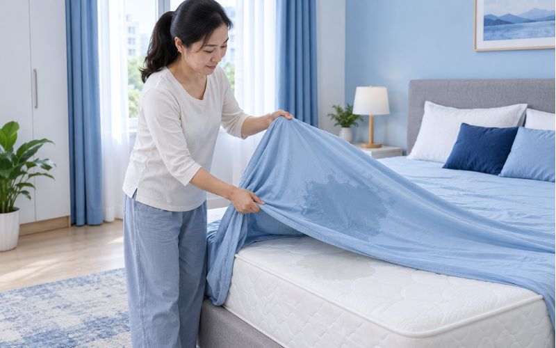 Tháo ga giường và các phụ kiện