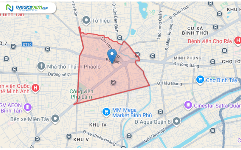 Khu vực phường Phú Lâm TP.HCM