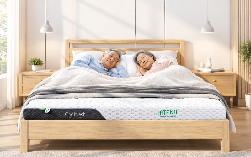 Nệm cao su với áo nệm thoáng mát phù hợp cho người cao tuổi