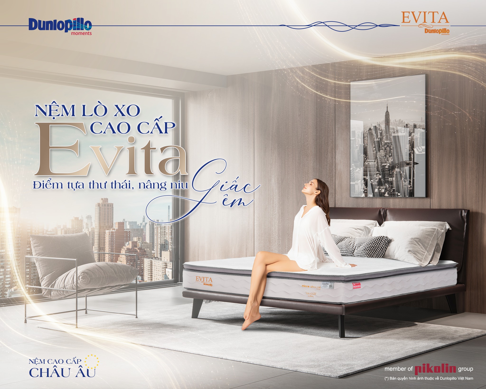 Đệm lò xo Dunlopillo Evita 28cm
