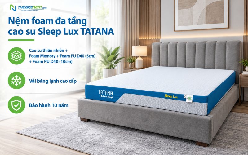 Nệm Foam đã tầng Sleep Lux Tatana