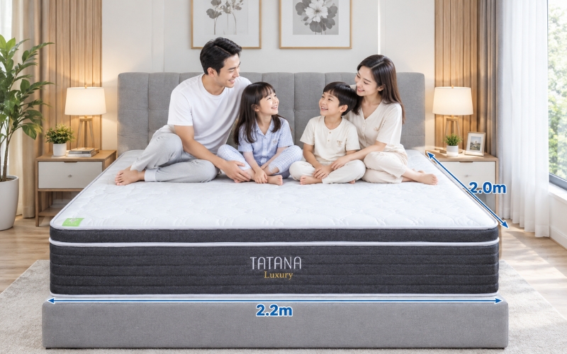 Nệm kích thước lớn phù hợp cho gia đình
