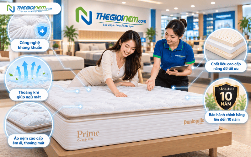 Kinh nghiệm chọn nệm kháng khuẩn phù hợp tại showroom