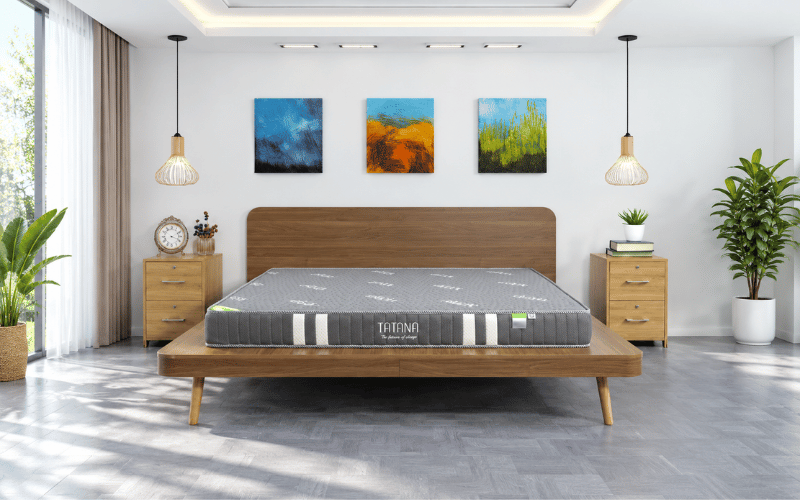 Nệm cao su tổng hợp vải gấm lạnh thẳng TATANA