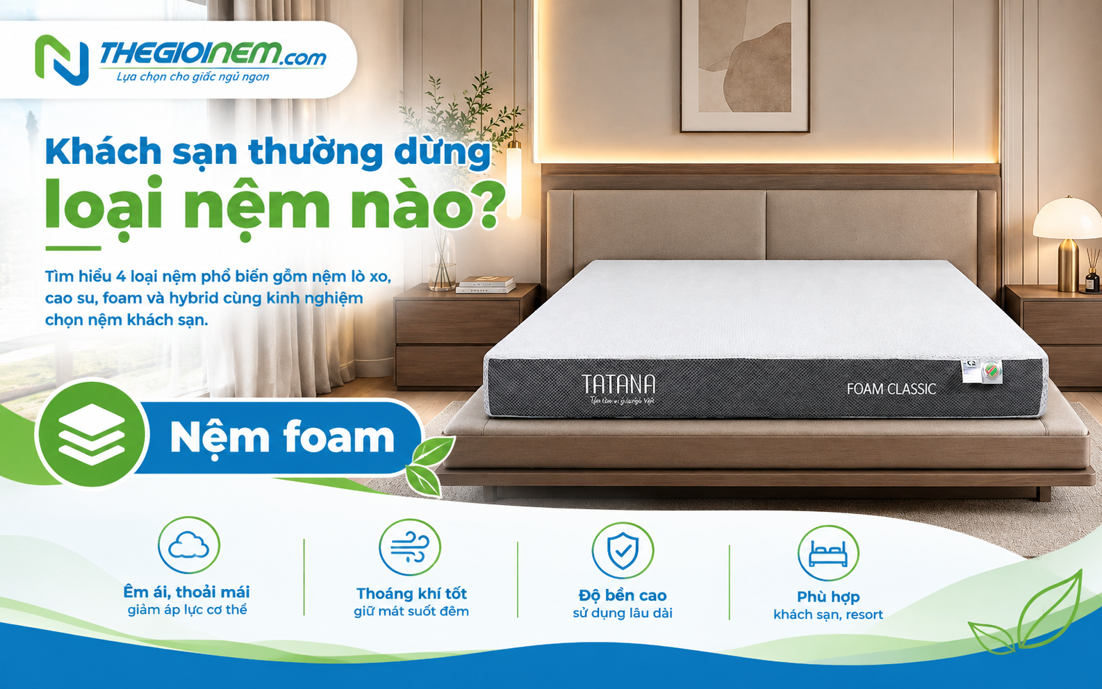 Nệm foam cho khách sạn