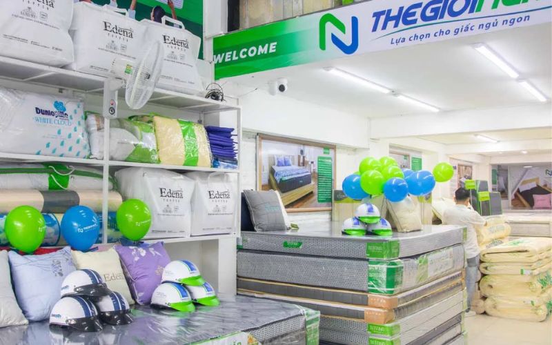 Không gian trưng bày nệm tại Thế Giới Nệm Trấn Biên Đồng Nai