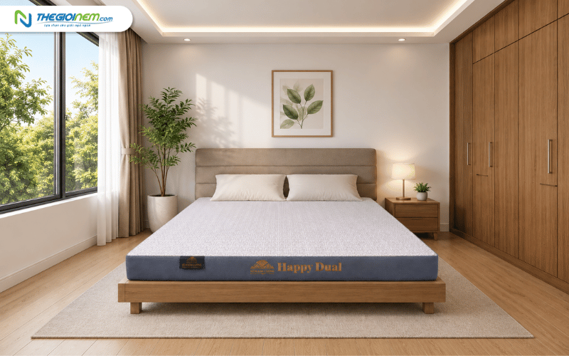 Nệm cao su thiên nhiên Kim Cương Happydual