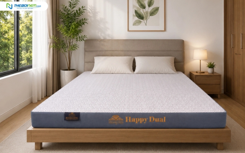 Nệm cao su Kim Cương 2 mặt lỗ Happydual