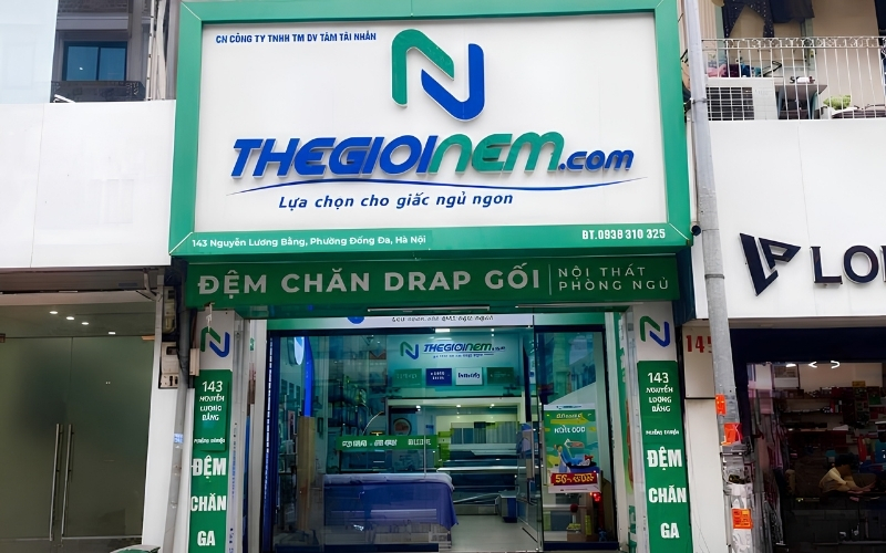 Showroom Thế Giới Nệm tại 143 Nguyễn Lương Bằng, phường Đống Đa, Hà Nội.