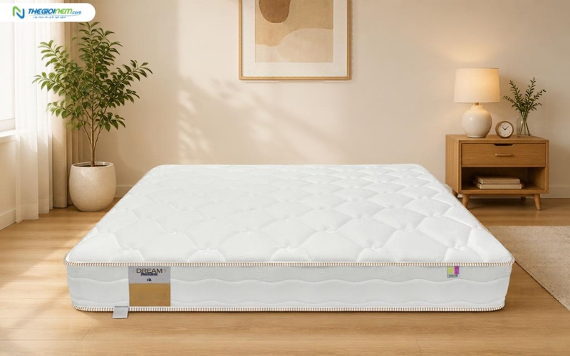 Nệm lò xo kháng cháy Dunlopillo Dream dành cho phòng ngủ.