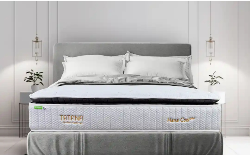 Nệm lò xo TATANA Hana Cool Plus dành cho không gian phòng ngủ hiện đại.