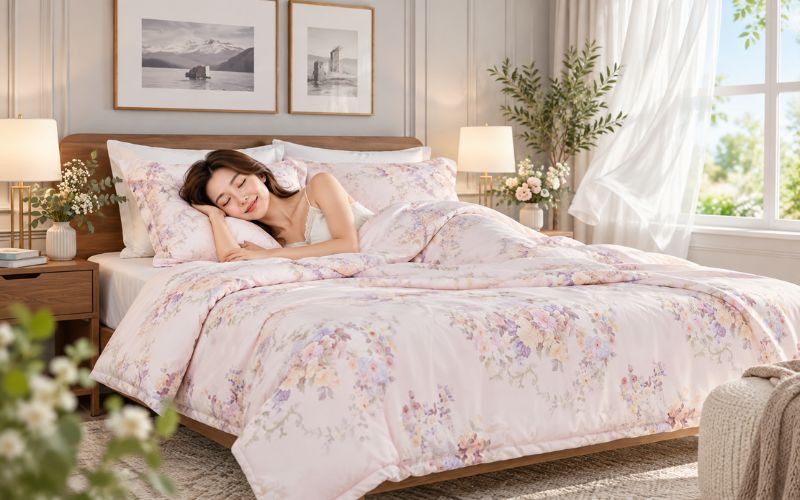 Chăn ga gối giúp tạo không gian nghỉ ngơi thoải mái