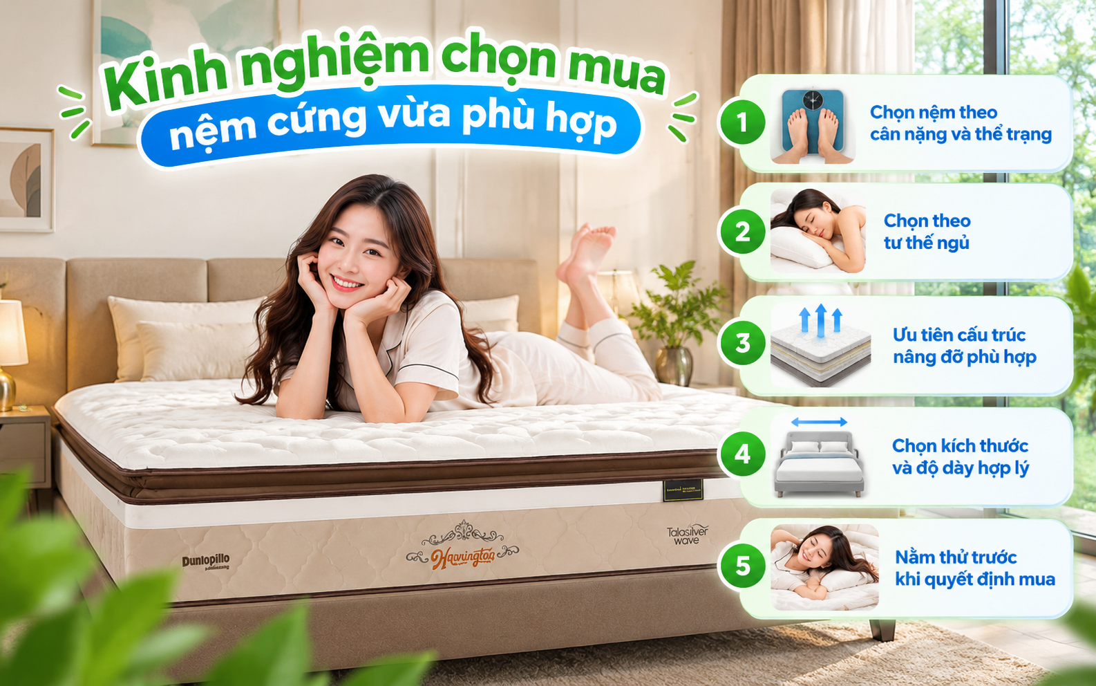 Kinh nghiệm chọn mua nệm cứng vừa phù hợp