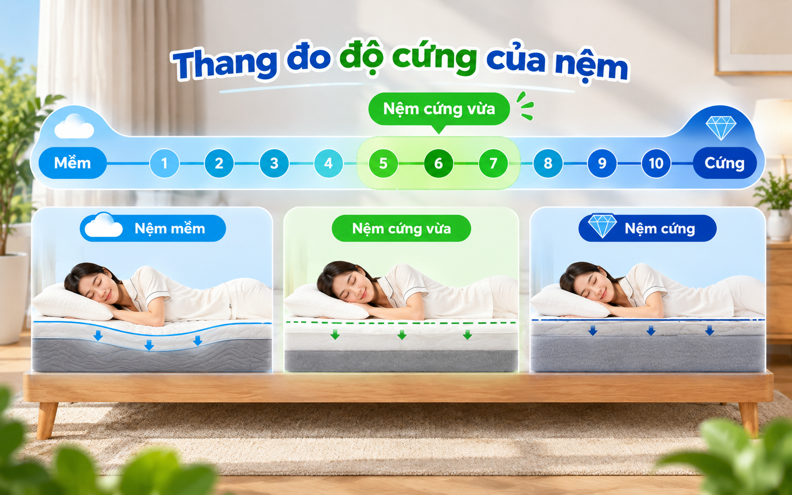 Thang đo độ cứng mềm của nệm