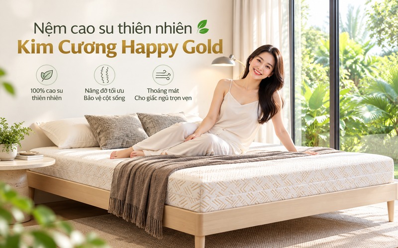 Nệm cao su Kim Cương Happy Gold