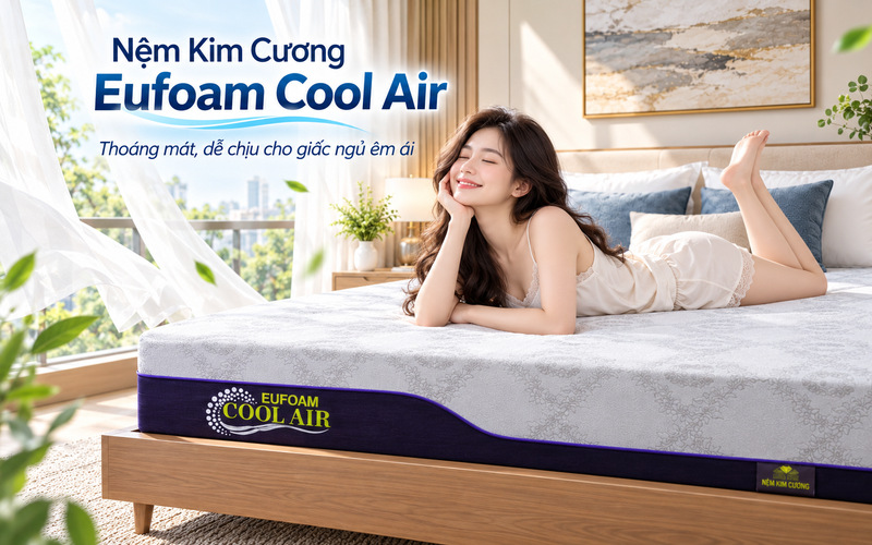Nệm Kim Cương thoáng mát, dễ chịu quanh năm