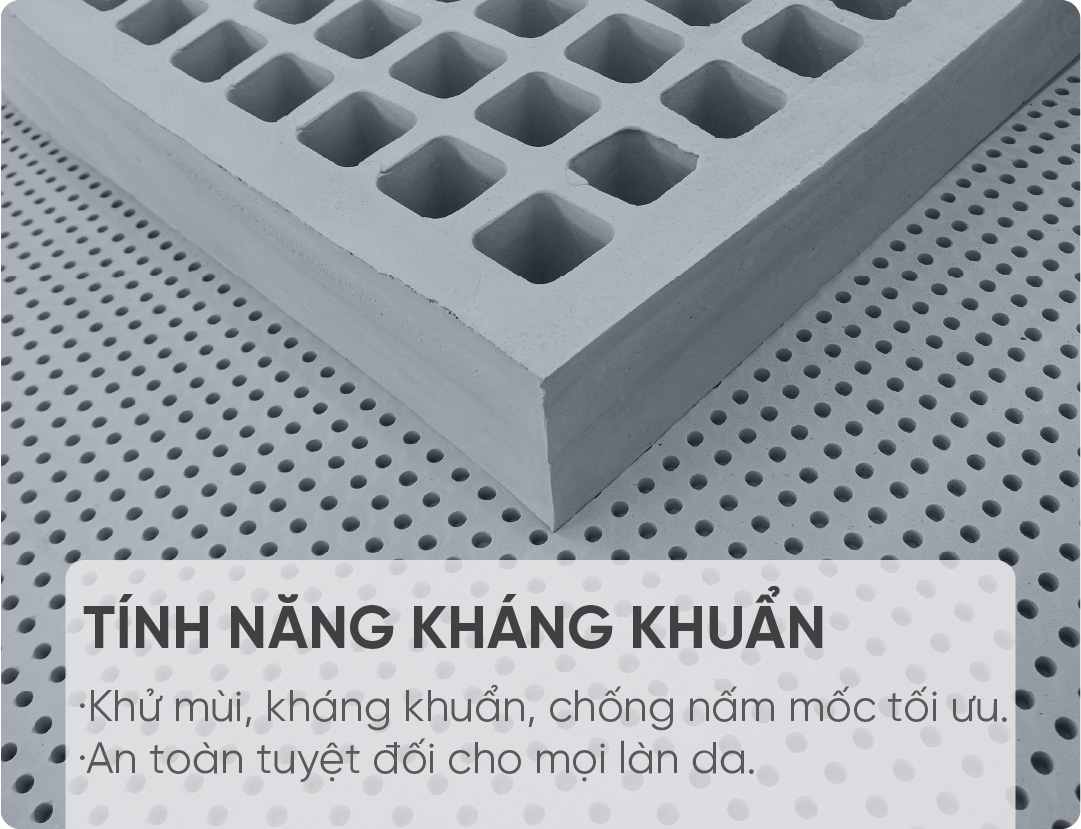 Đệm cao su thiên nhiên than hoạt tính Tatana Cool Grey