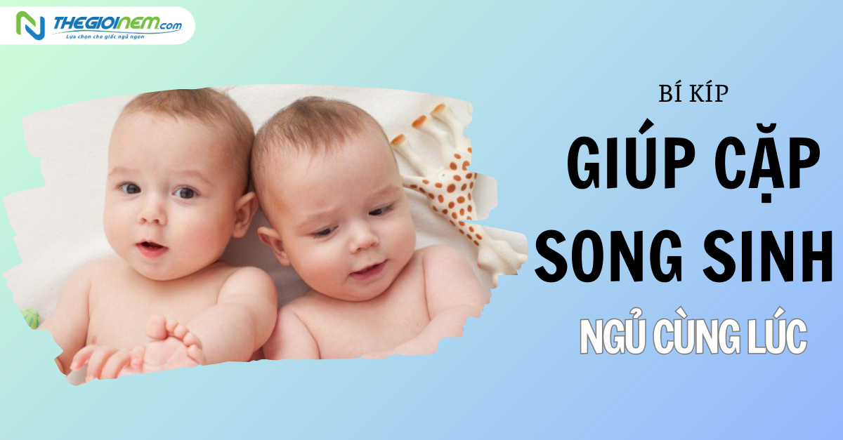 Mách mẹ bí kíp giúp cặp song sinh ngủ cùng một lúc