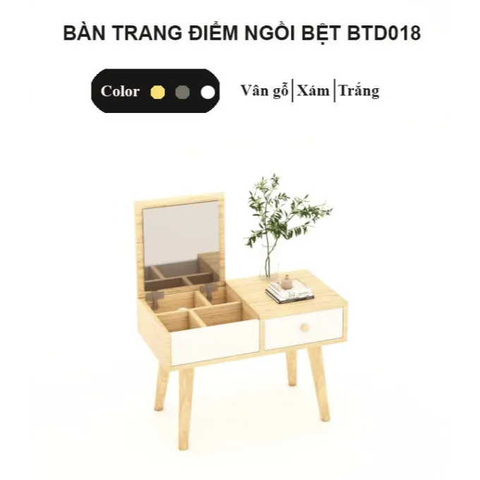 Bàn trang điểm ngồi bệt Tatana BTD018 thiết kế nhỏ gọn cho không gian sống